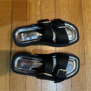 H&M Black Sandals with Silver Accents